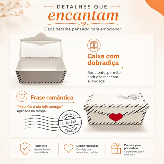 Caixa Envelope Meu Riso É Tão Feliz Contigo Organizador Decoração