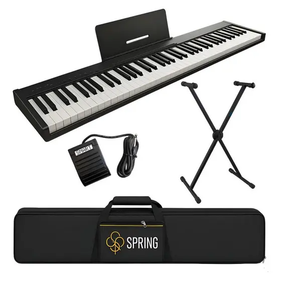 PIANO DIGITAL SPRING PD-188 C/ BAG + SUPORTE X + PEDAL (KIT)