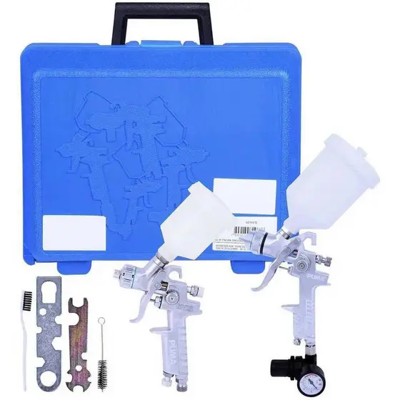 KIT PISTOLA DE PINTURA PUMA AS1001P 1.2 E AS1105P 1.4 GRAVIDADE HVLP 1.2 E 1.4MM