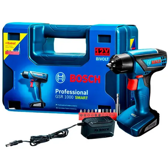 Furadeira Parafusadeira Bosch Smart Gsr1000 Maleta/Bateria