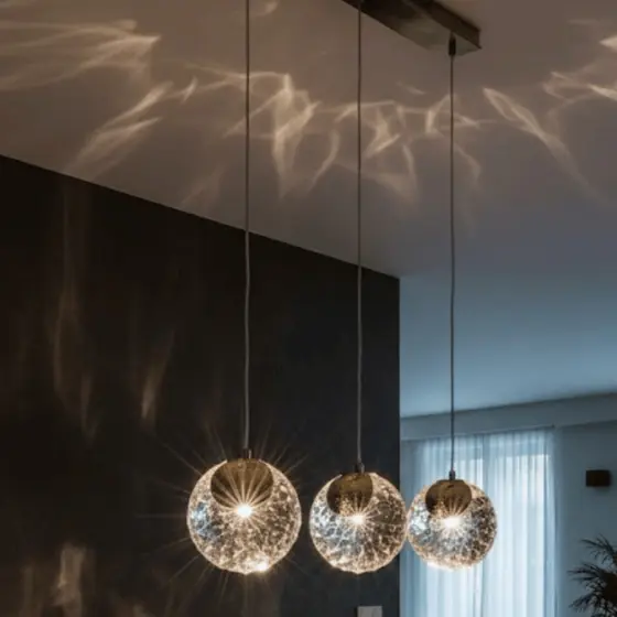 Luminaria Pendente Lustre Teto Luminária Pendente Redonda Entalhada Crystal Bivolt Moderno Sala Cabeceira Bancadas