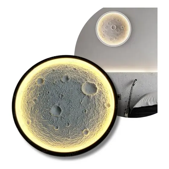 Luminária Lua Arandela 40w Luz de Led Decoração Iluminação Luminária de Teto 3 Cores Redondo