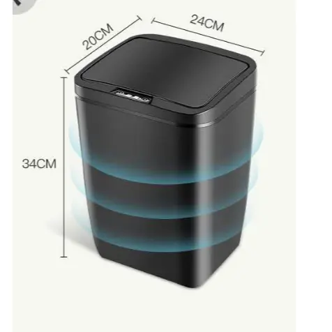 Lixeira 16LSensor Automática Inteligente Usa para Sala / Banheiro/ Cozinha cor cinza/branco /preto