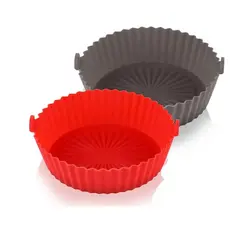 Kit Formas de Silicone para Air Fryer Antiaderente,Reutilizável,Livre de BPA, Alta Temperatura, For e Micro-ondas