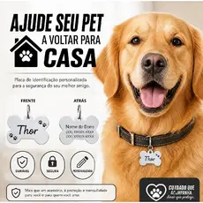 kit 2 Plaquinha Identificação Pet Cachorro Gato com gravacao laser Envio Imediato