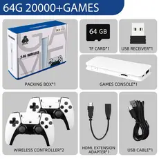 2025 NOVO Vídeo Game Stick M15 Pro 4k 64gb Hdmi Com 2 Controles Se Fio +30mil Jogos