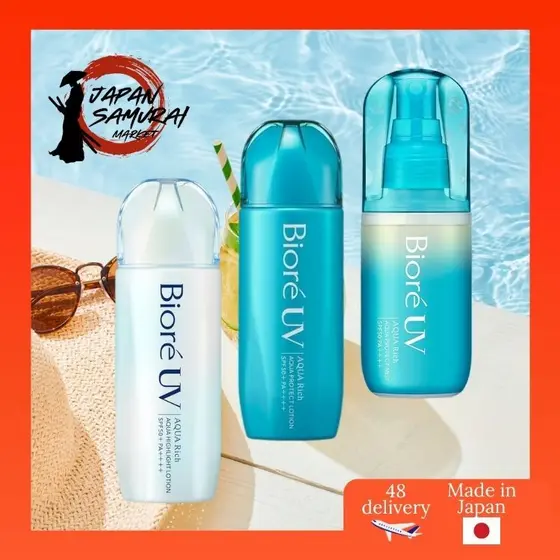 Biore UV Protetor Solar Aqua Rich Light Up Essence/Protect Lotion/Watery Gel/Névoa Direto Do Japão