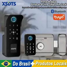 Fechadura à prova d'água impressão senha aplicativo digital Fechadura eletrônica de aro para portão