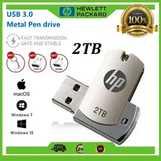 HP 2TB Flash Drive Usb3.0 Unidade De Metal Portátil De Armazenamento De Grande Capacidade Pen Drive