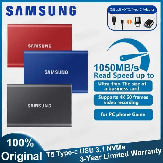Original SAMSUNG SSD Externo 2TB-16TB De Transferência De Alta Velocidade Portátil HD Externo External Hard Drive