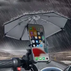 Mini Guarda-Chuva para Celular Suporte de Moto e Bicicleta Proteção contra Sol e Chuva Leve