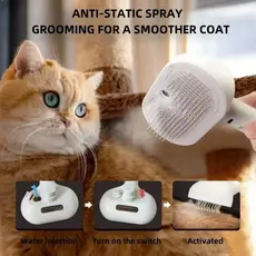 Escova a Vapor  3 Em 1 (Não e secador) Spray Hair Combing Usb  para Pets  Caes  Gatos e Coelhos