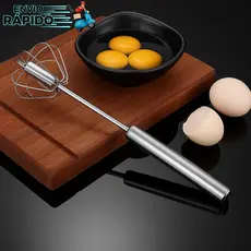 Batedor Semi Automático de Ovo Manual de Aço Inoxidável – Utensílio de Cozinha para Misturar