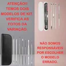 Estojo Com Removedor de Cravos Espinhas Inoxidável SkinCare LImpeza Cuidado Facial Anti Espinha, Anti Cravo