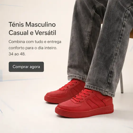 Tênis Vermelho Casual Masculino - Conforto, Combina Com Tudo Para o dia a dia 34 ao 43 –COMPRE AGORA