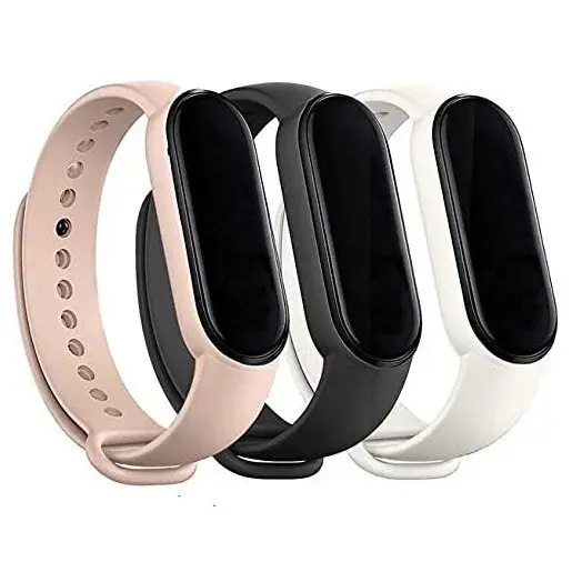 Kit 3 Pulseiras p/ Mi Band 10 9 8 7 6 5 4 3 [ROSA NUDE | PRETO | BRANCO] — [Envio HOJE]