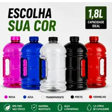 Garrafa de Água Galão com Alça Squeeze Treino Academia Trabalho Escola 1.8L/1L ENVIO EM 24HORAS