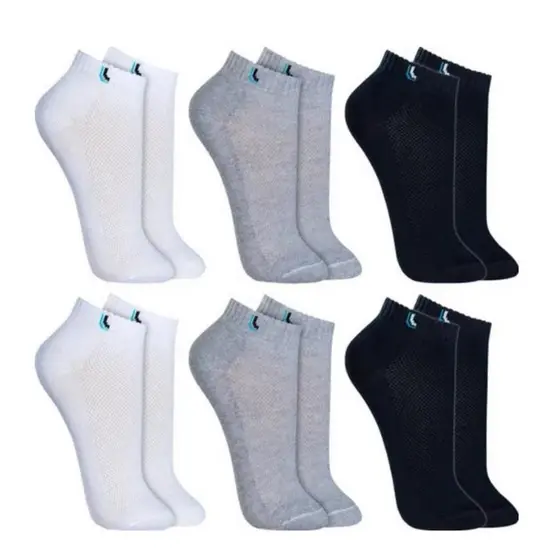 Kit com 12 Pares Cano Curto Algodão Sport para o dia a dia