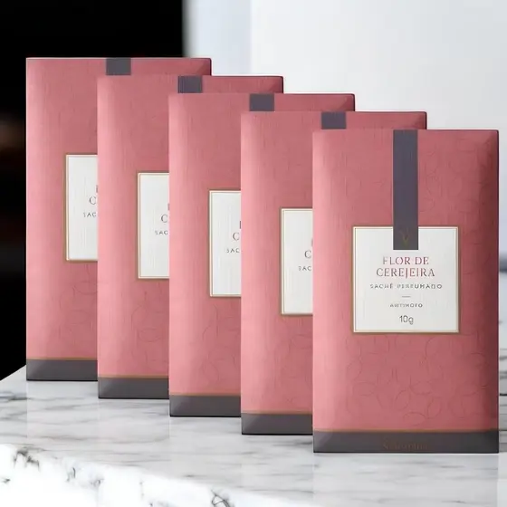 5 Sachês Perfumados 10g  Via Aroma Para Gavetas Roupeiro Automóvel Bolsa Closets