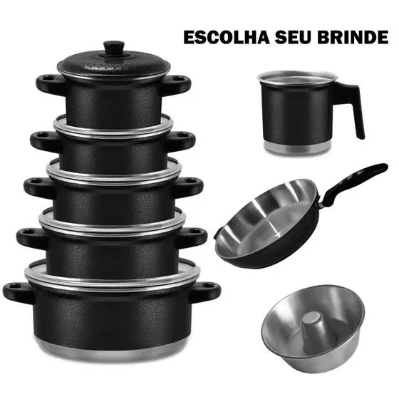 Kit Jogo de Panelas 6 peças Alumínio Reforçado Excelente Qualidade