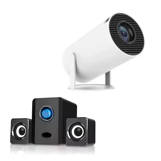 Kit Projetor HY300 + Caixa de Som imersiva: Aulas e Apresentações Interativas