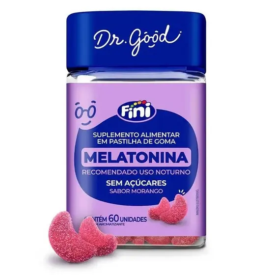 Suplemento Melatonina Fini 60 Gomas Morango - Dr. Good ORIGINAL