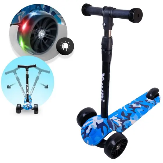 Patinete Infantil Com Rodas Flash Azul Yuupi
