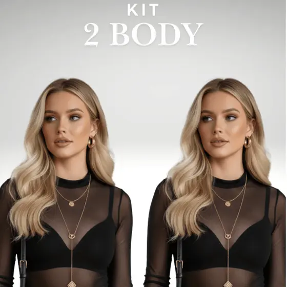 Conjunto c/ 2 Body Tule Feminino Blusa Feminina Leve Bory Transparente Manga Longa Estiloso