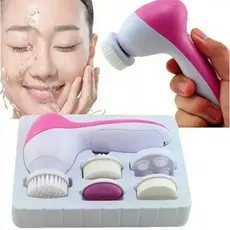 Escova Massageadora Kit 5 Em 1 Eletrico Para Corpo E Rosto