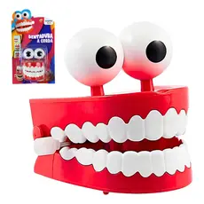 Brinquedo Dentadura Maluca Divertida À Corda Pula Pula