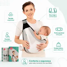 Carregador De Bebê Canguru Ergonômico Ajustável Sling