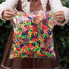 100 Peças Faixas De Cabelo Elásticas Fofas Para Meninas Mini Tiara De Nylon Colorida Acessórios De Rabo De Cavalo