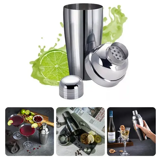 Coqueteleira Prata Inox 500ml Para Bebidas Gelada Batidas Alcoólicas