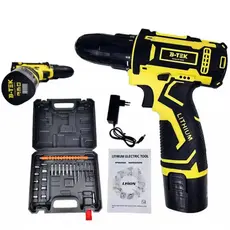 Parafusadeira E Furadeira Elétrica Sem Fio Recarregável Bateria 12v Portátil B-Tek + Maleta com acessórios - Bivolt