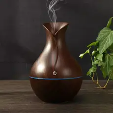 Umidificador Vaso Aromatizador Ultrassônico Tipo Madeira Usb Com Led Colorido Silencioso Inova Store