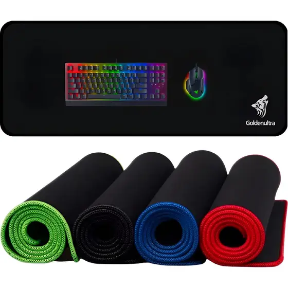 Mouse Pad Gamer Grande 30x80cm com Borda Costurada Profissional: Experiência de Jogo Superior