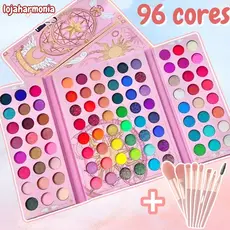 Paleta De Sombra De Olho Em 96 Cores Perolada / Fosca / Com Glitter / Longa Duração