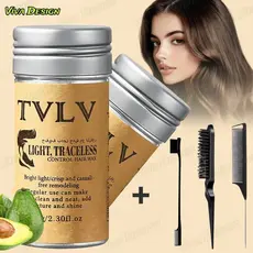 Bastão de Cera para Cabelo Anti-Frizz Frizzy Hair Tidying Creme Suavizante Styling Stick de Cera Inclui pente KIT3