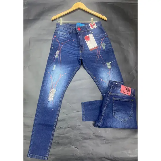 Calça Jeans Brow Slim Masculina Rasgada Destroyed Jogador