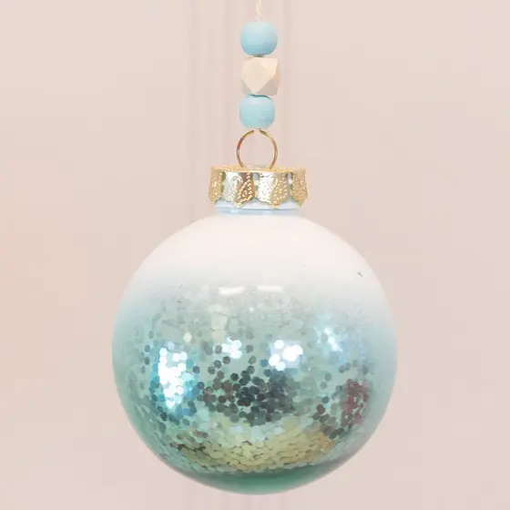 Bola Decorada Natal (Azul) 8cm (Florarte)