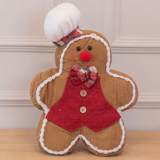 Boneco Natal Gingerbread (Vermelho Bege) 29cm (Florarte)