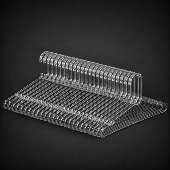 Kit 50 Cabides Acrílicos Transparentes Reforçados Organização Completa para Closet e Guarda-Roupa