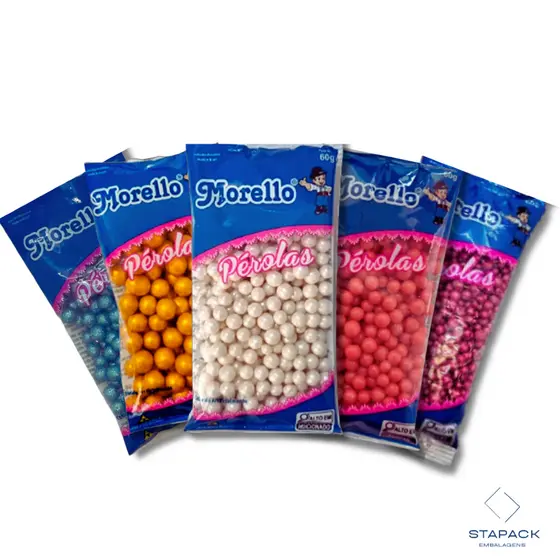 Pérolas de Açúcar Comestível Grande, Media, Pequena e Mini Diversas Cores 60gr Morello