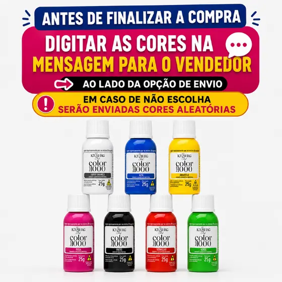 6un TINTA ALIMENTICIA COLOR LIQUID 1000 ICEBERG 25g - CONFEITARIA