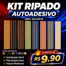 Kit Até 100 Placas Ripados Revestimento Painel Laminado 45x10cm Decoração Sala Casa Envio Imediato