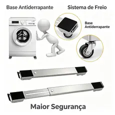 Suporte Universal de Alumínio De Base Com Rodinha Para Geladeira Fogão E Máquina De Lavar Lousa Airer.br