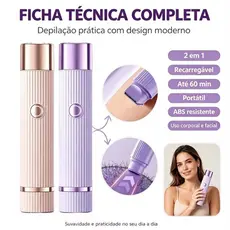 Depilador Eletrico Feminino Recarregável Removedor De Pelos Navalha Dupla- Envio rápido Airer.br