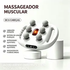 Pistola Massageador Com 6 Cabeças Liberação Muscular 6 Ponte Corporal Relaxante Profunda Versão Premium AIRER.BR