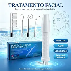 Aparelho Alta Frequência Portátil 4 Eletrodos – Ozônio Facial/Capilar