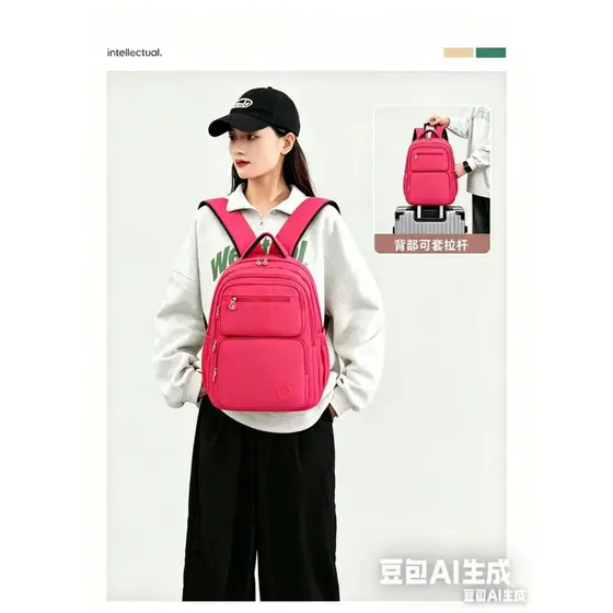 Mochila Feminina Escolar Passeio Coreano Grande Capacidade Com Pingente de Corda